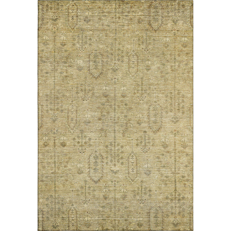 Premium Machine Washable Prisco Gold Rug