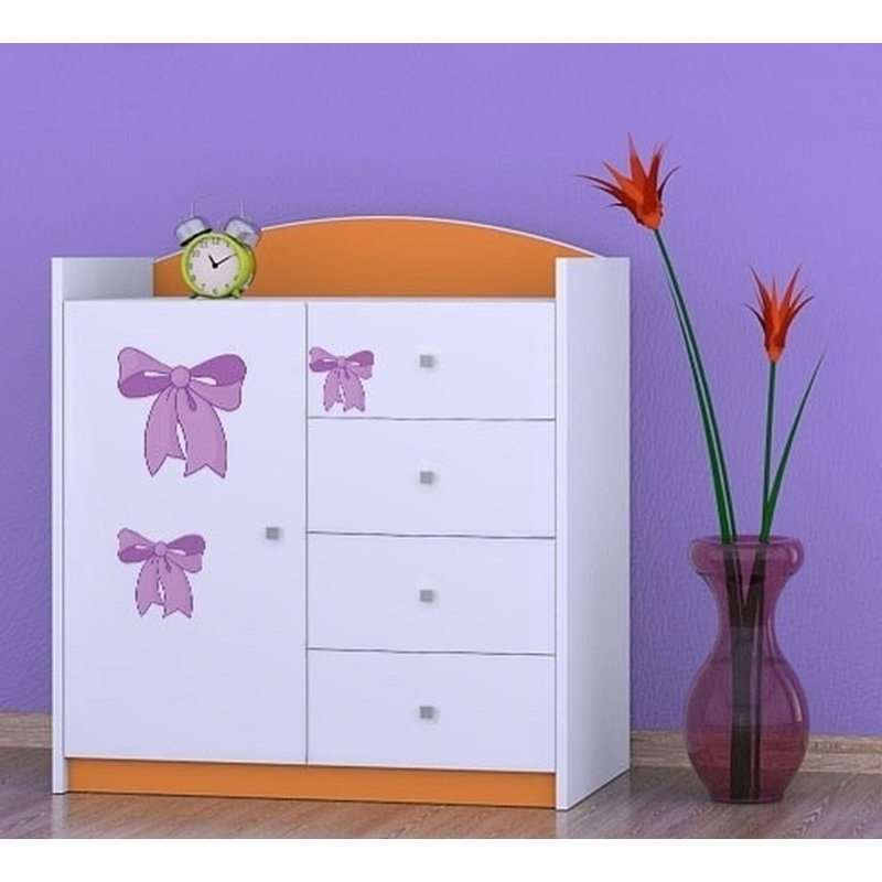 Neuman Kids 4 - Drawer Combo Dresser, Orange