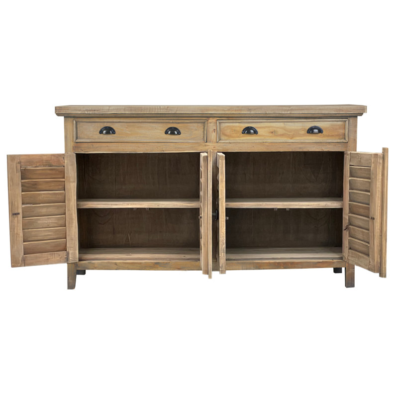 Buffet en bois d'acajou à 2 tiroirs de 58 po de largeur Lexcee