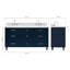 ARIEL Monroe 72 Double Sink Bathroom Vanity with Carrara Quartz Top-1236486702-1267535056-1267535071