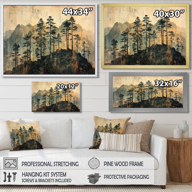 Ghiocel - Landscapes Wall Art, H 12 po x l 20 po, Reproduction encadrée d'une seule photo, Noir