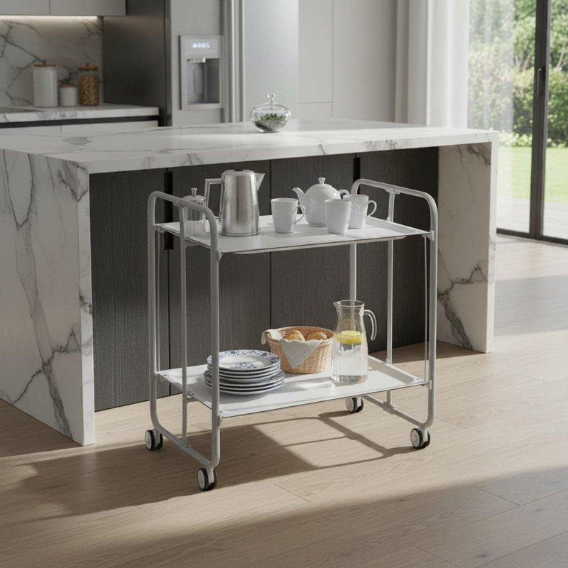 Yates Serving Cart, White, Grey