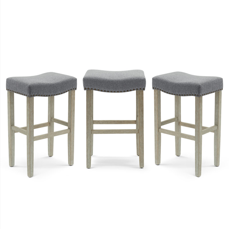 Tabouret Jameson, Tabouret de bar (siège d'une hauteur de 29 po), Tissu gris / structure grise