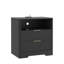 Smart Nightstand With Night And Dual Charging Ports Setup, Black Bedside Table For Bedroom Decor Station Voice - Controlled , Storage Cabinet, 22.19 In Depth, 15.29 Width, 24.13 Height