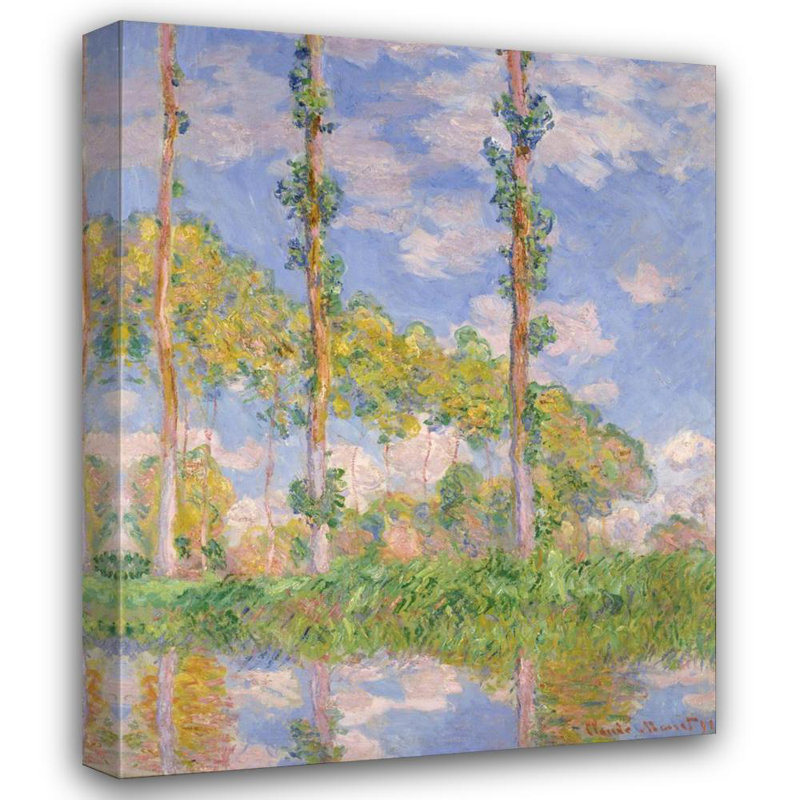 «Poplars in the Sun» par Claude Monet - Art mural sur toile tendue avec châssis, H 18 po x l 14 po