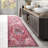 Traditional Machine Washable Area Rug with Non-Slip Backing,Red -329370494