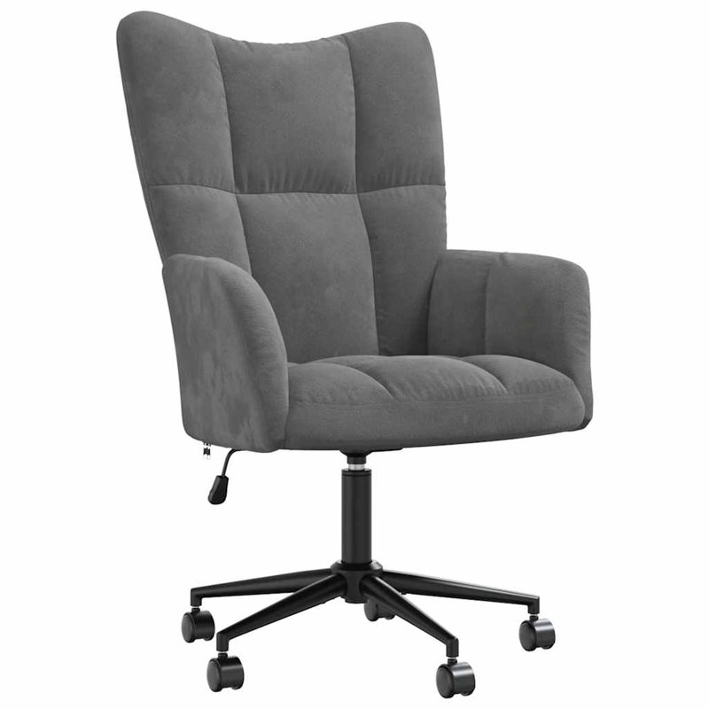 Cheong Upholstered Swivel Armchair, Dark Gray Polyester