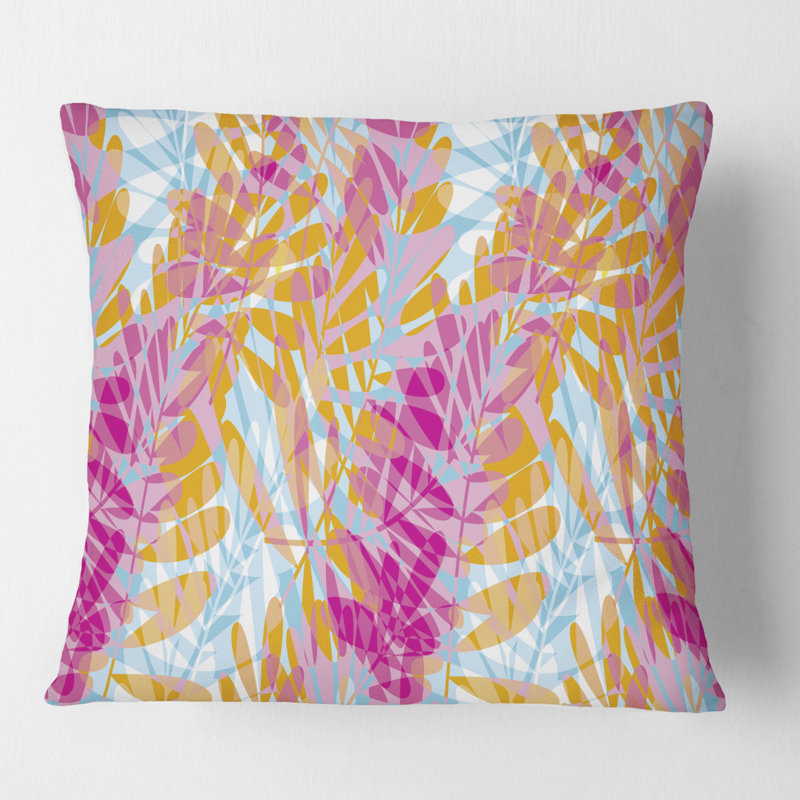Coussin rétro à motif floral Mid-Century, 18 po x 18 po