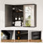 Armoire à pharmacie encastrée ou à surface avec miroir et cadres réglables en aluminium, verre trempé, conception imperméable-75238511-98586362