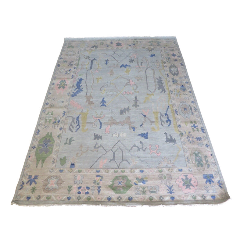 Tapis unique gris de 10 pi x 13 pi 9 po