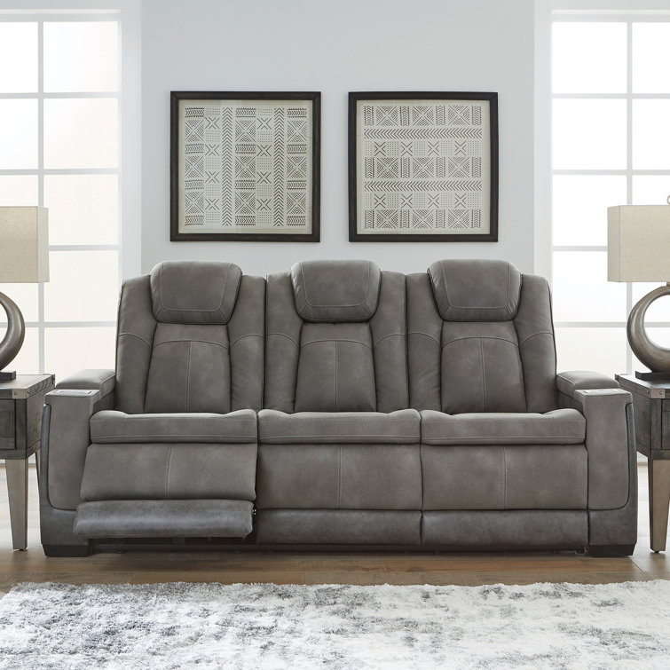 86'' Faux Leather Power Reclining Sofa