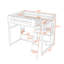 Lit mezzanine double en bois avec bureau, lumières DEL, ports USB et panneau perforé-366312128