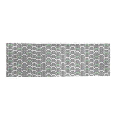 Tapis de zone grise à chevrons lineed