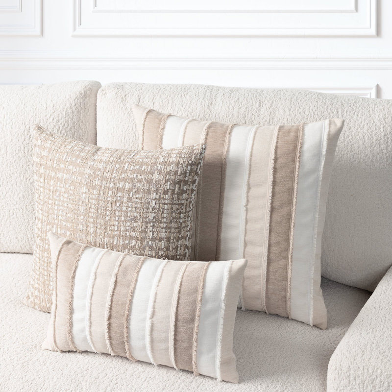 COUTURE CLASSICS Square Indoor/Outdoor Pillow Cover & Insert, Rectangle 12"H x 20"W, Sandstone