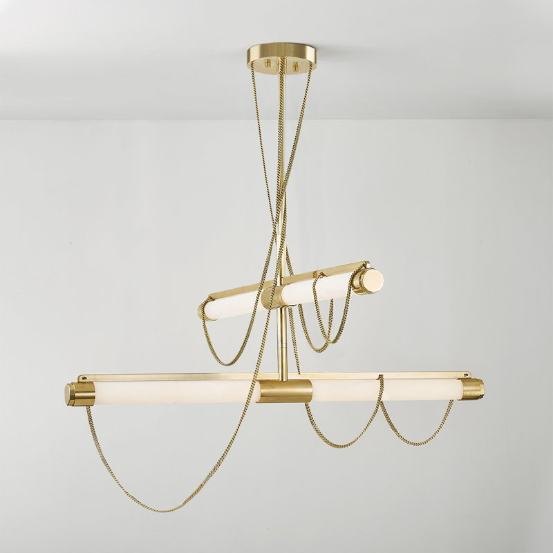 Lustre à DEL intégré LARIAT Light par Noz Nozawa pour Corbett Lighting, H 77,75 po x l 7,75 po x P 7,75 po