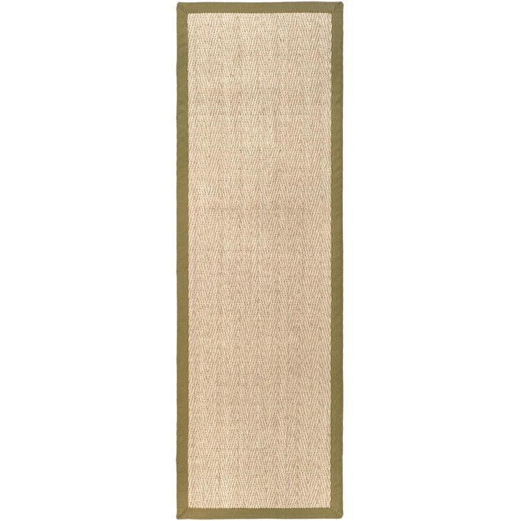 Auckland Bamboo Slat/Seagrass Natural/Olive Area Rug