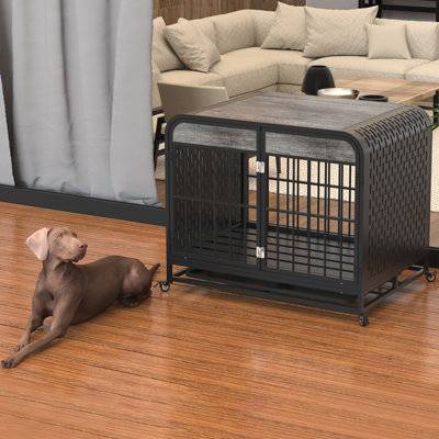 Heavy Duty Dog Crate Furniture Wooden Table Pet Dog Cage Kennel House Indoor