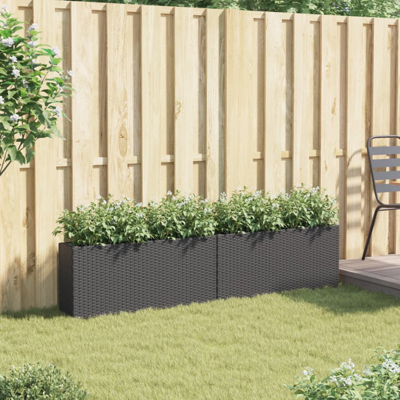 Planter Box, 40cm H x 90cm W x 20cm D, Black