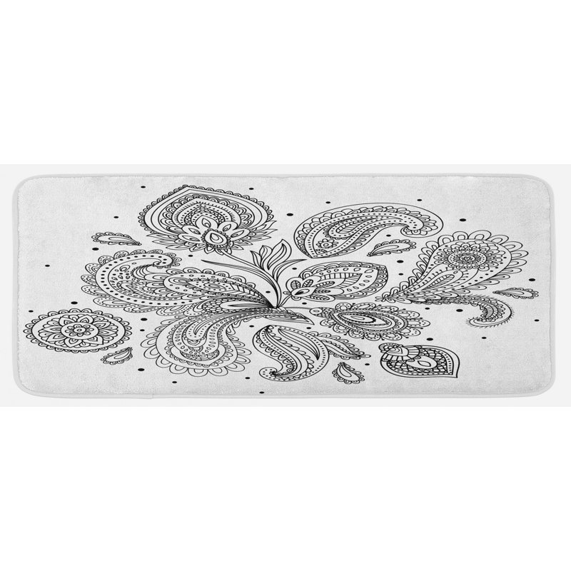 Tapis de cuisine d'inspiration orientale avec motifs ornementaux et cercles