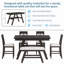 Ensemble de table de salle à manger 6 pièces à hauteur de comptoir en bois avec tablette de rangement, ensemble de table de cuisine avec banc et 4 chaises, style rustique