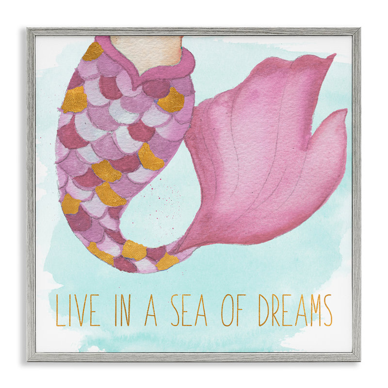 «Sea of Dreams Mermaid», art de la giclée encadrée par Elizabeth Medley, H 12 po x l 12 po, Cadre gris