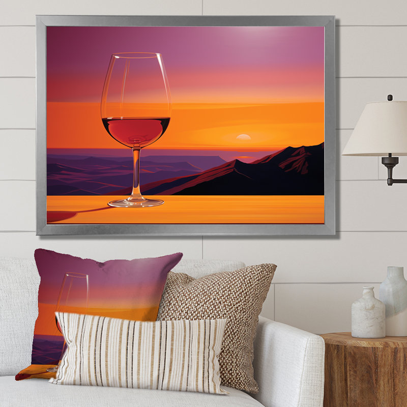 Vinos Vista I sur toile, Cadre simple argenté, H 16 po x l 32 po x P 1 po