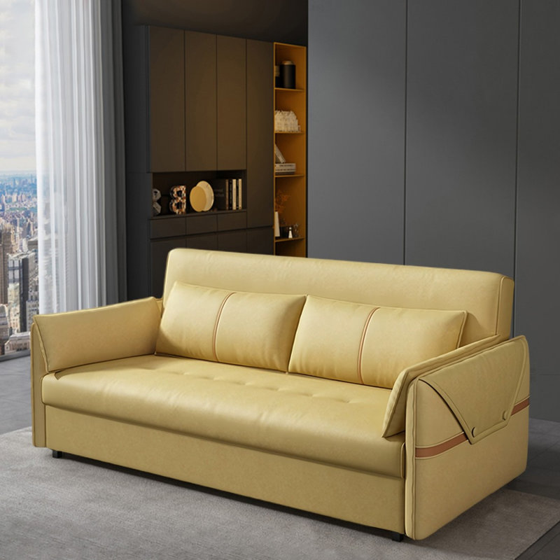 Causeuse-causeuse 100% polyester jaune, 56.3"W*35.43"D*35.43"H