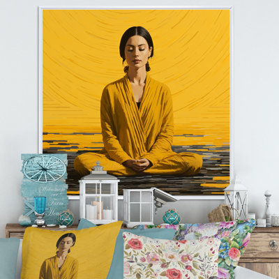 Art méditation jaune et gris - méditation