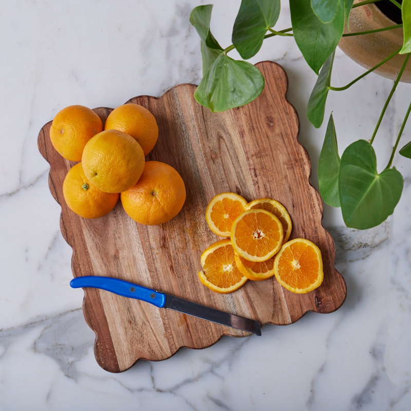 Scalloped Square Cutting Board - 12"W, 12" W