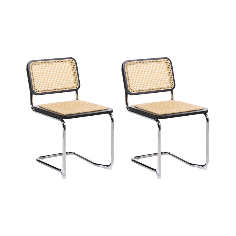 Alyias 49cm H Ladder Back Cantilever Chair, Black