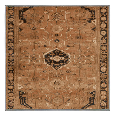 Tapis brun turc lavable à la machine