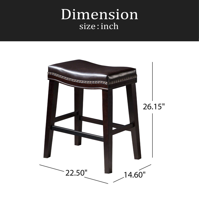 Tabouret de comptoir de 26 po avec garniture cloutée