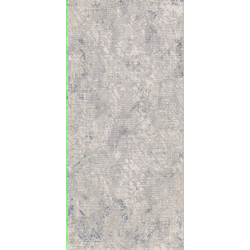 Tapis crème/gris/bleu touffeté Jaxsone, Rectangle 7 pi 10 po x 10 pi 10 po