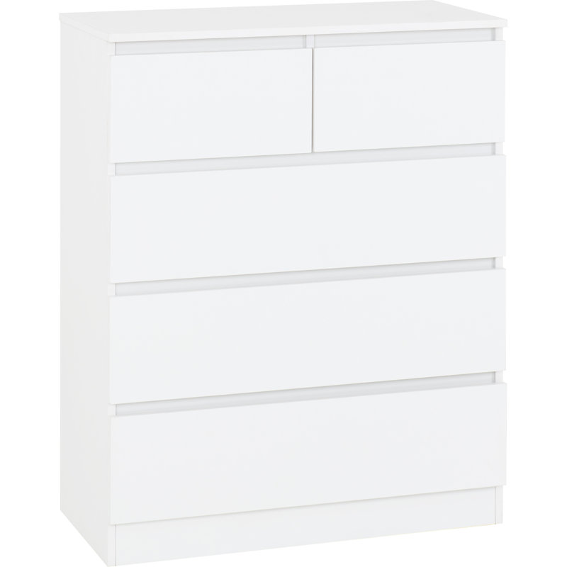 80cm W 5 - Drawer Chest of Drawers, White