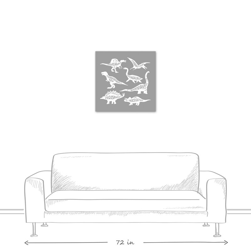 Art sur toile dino names Amapola, H 24 po x l 24 po x P 1,25 po, Gris / blanc