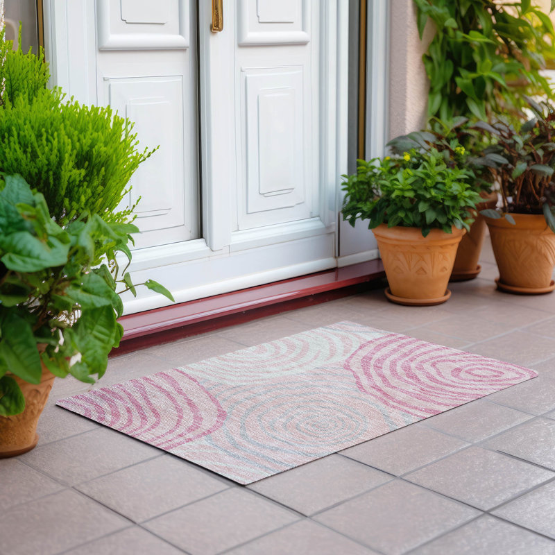 Tapis de porte d'extérieur antidérapant Leis, Rectangle 1 pi 8 po x 2 pi 6 po
