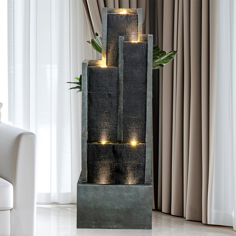 Handcrafted Floor Fountain with Lights