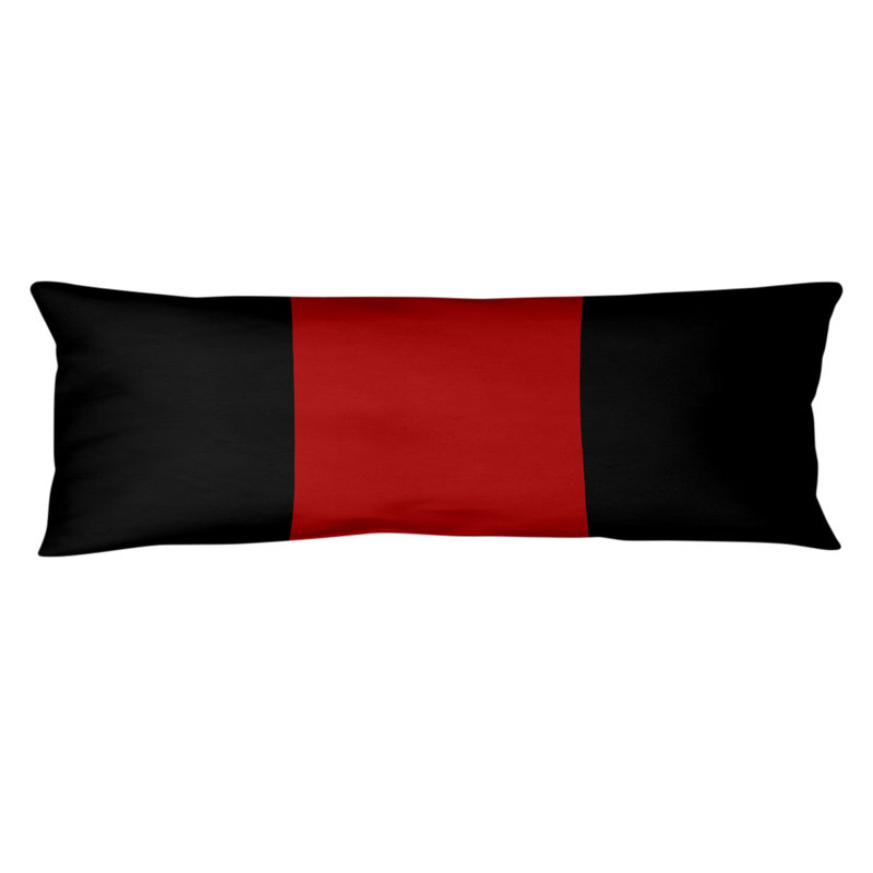 Adel Polyester Medium Pillow, Black/Red Middle