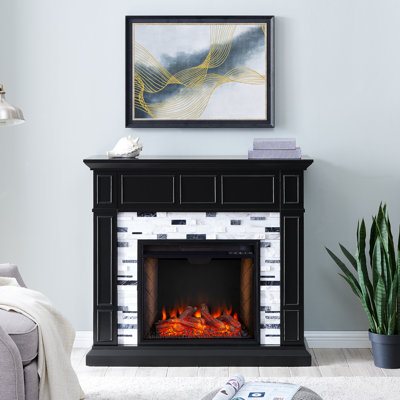 Toddington Marble Fireplace w/ Criss-Cross Electric Firebox