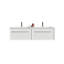 U052-Nevia60w-156 Meuble-lavabo blanc mat 60 po avec éclairage de tiroir à DEL Nevia et meuble-lavabo mural avec lavabo à surface solide intégré Nevia