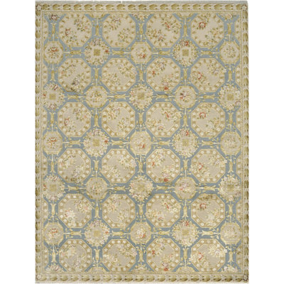 Tapis géométrique en soie / laine tissé à la main Elegance