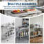 Table de travail 60 po x 24 po x 35 po en acier inoxydable avec dosseret et roulettes - Station de préparation robuste pour la cuisine, le restaurant ou le garage