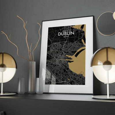 Dublin City Map In Luxe - No Frame Print
