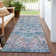 Machine Washable Indoor/Outdoor Xhevrie Denim Rug