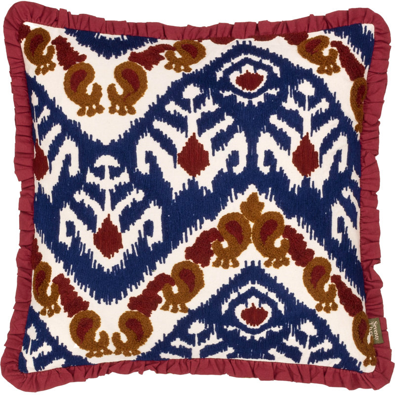 Henderson Cushion Cover Abstract Square Cushion Cover, Blue/Brown