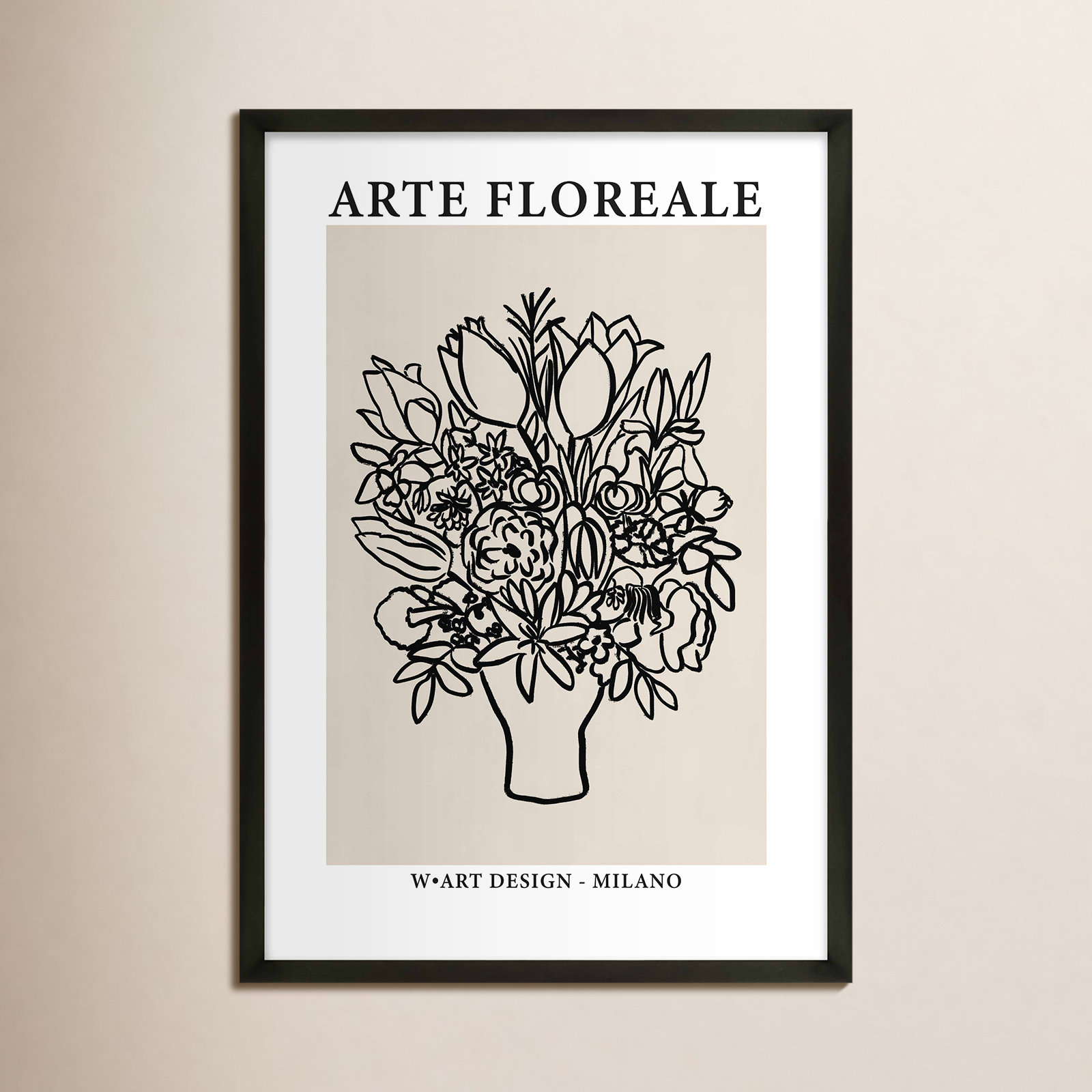 Arte Floreale 1 by Romina Gadler, Black Paper Framed, 20" H x 14" W