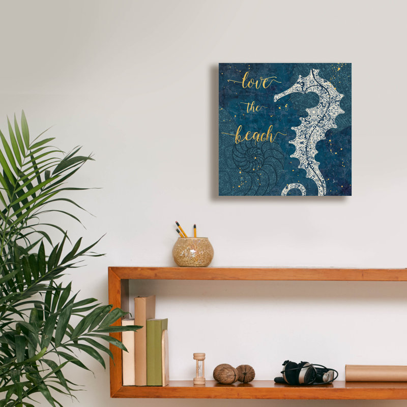 Art mural sur toile Beachcrest Home ™ «Coastal Lace VII» par Jess Aiken, H 12 po x l 12 po x P 0,75 po
