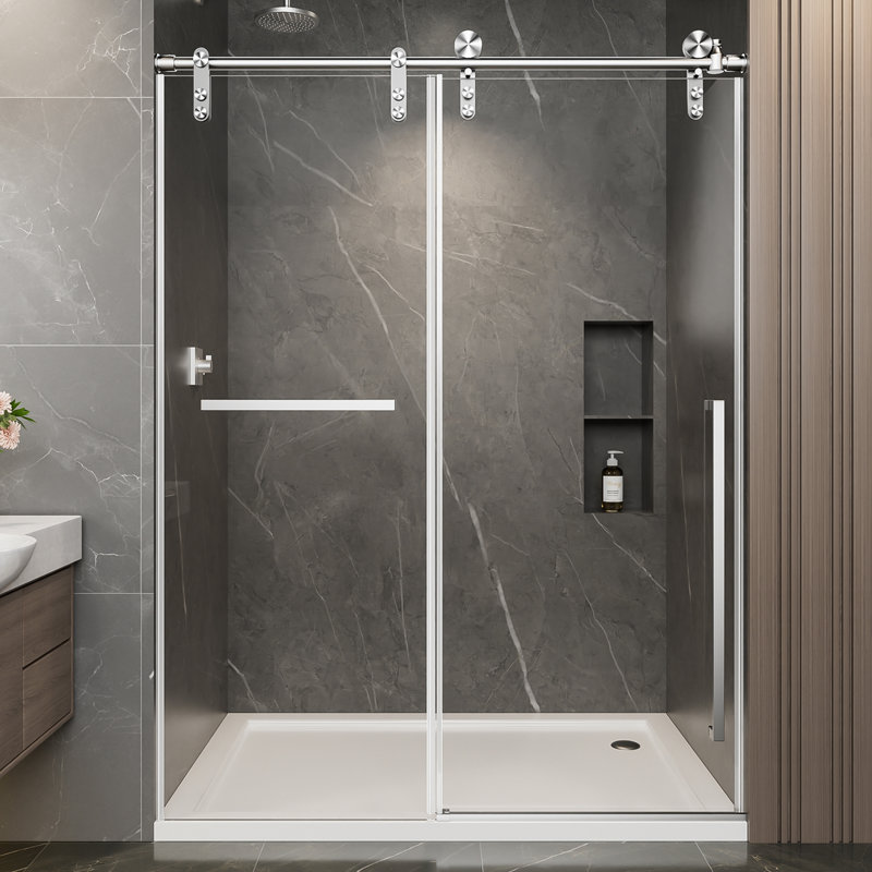 Porte de douche coulissante sans cadre