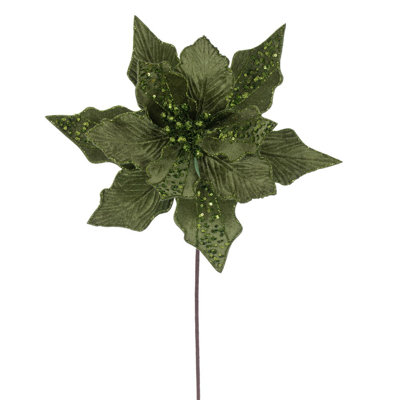 10" x 20" Baby Velvet Striped Poinsettia Stem. It includes three pieces per bag.