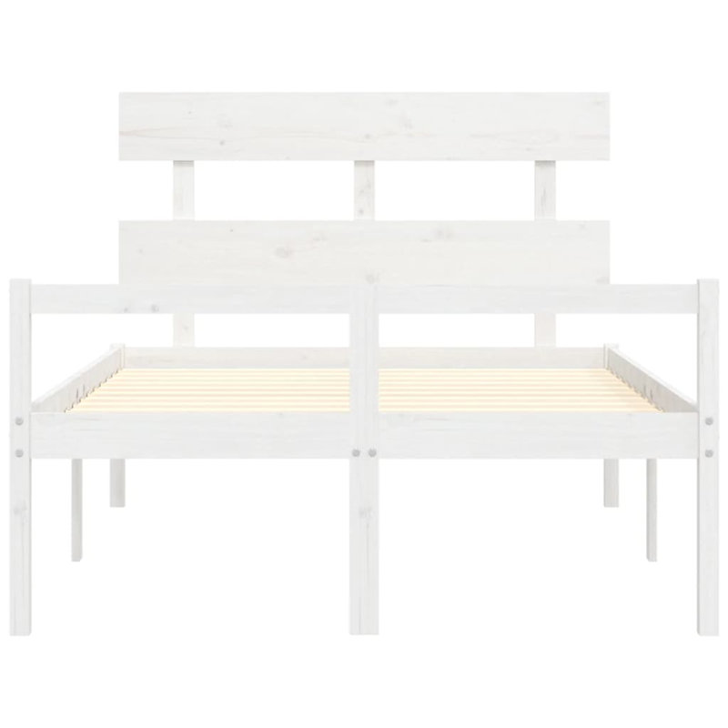 Bed Frame with Headboard, Small Double (4'), White
